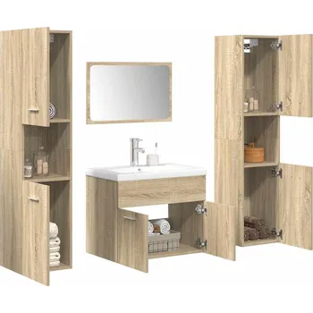 Koupelnový nábytek 5dílná koupelnová sestava dub sonoma kompozitní dřevo Hnědá3325030