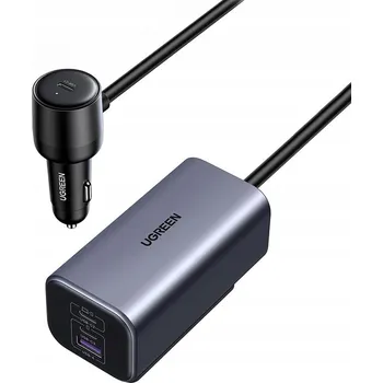 Automobilová Ugreen 1x USB-A 3x USB-C 150 W s kabelem 1 m