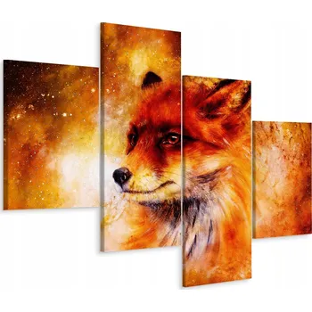 Obraz Obraz Čtyřdílný LILIE Zvíře Hvězdy Dekorace 80x50