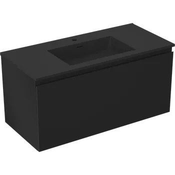 Koupelnový nábytek Mexen Orio koupelnová skříňka 100 cm s umyvadlem Otis, 1 zásuvka, černá mat - 91A10-10047-1-BF71-W18M71 Skříňky s umyvadlem