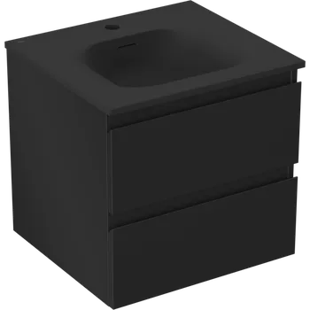Koupelnový nábytek Mexen Orio koupelnová skříňka 50 cm s umyvadlem Vela, 2 zásuvky, černá mat - 91A10-05047-2-BFF71-W23M71 Skříňky s umyvadlem