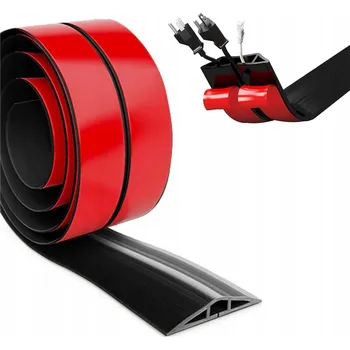 KANAŁ KABLOWY PODŁOGOWY 2 M SAMOLEPICÍ MOST DO DOMU I KANCELÁŘE ČERNÝ