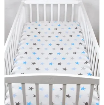 Prostěradlo Prostěradlo bavlněné s gumkou 120/60 cm - modré hvězdy