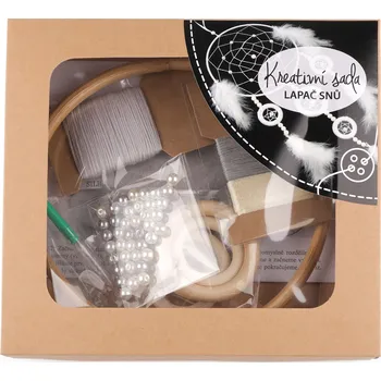 kreativní sada Kreativní sada lapač snů Ø20 cm, střední, 5 šedá