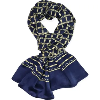 Šála BoSETA S.r.l. Italy Hedvábná pánská tmavě modrá šála dvojitá / oboustranná