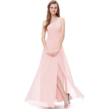 Dámské šaty Ever Pretty Dlouhé šaty šifonové jemně růžové letní i společenské 9905 *Velikost: XL / 42 / 12 / 14