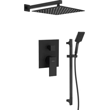Sprchový set Sapho Cubemix podomítkový sprchový set sprchová baterie podomítková s příslušenstvím 2 výstupy černá matná CM042B-02