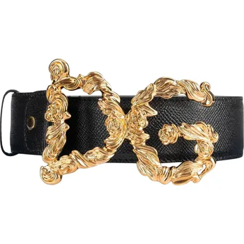Opasek DOLCE & GABBANA 3D Gold Logo Black pásek Černá