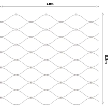 Pletivo KOVIAN, s.r.o. Lanová sieť 0,8 x 1 m, oko 50 x 50mm, ø 2 mm, AISI 316