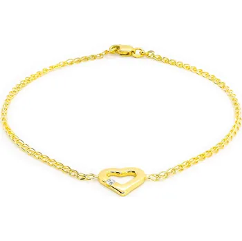 Náramek Náramek ze žlutého zlata srdíčko s diamantem 21ZP2502977D