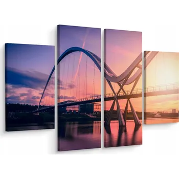 Obraz Vícedílný obraz MOST Západ Slunce 3D 120x90