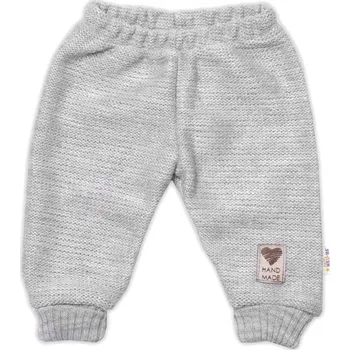 Dětská móda Pletené kojenecké kalhoty Hand Made Baby Nellys, šedé 80/86