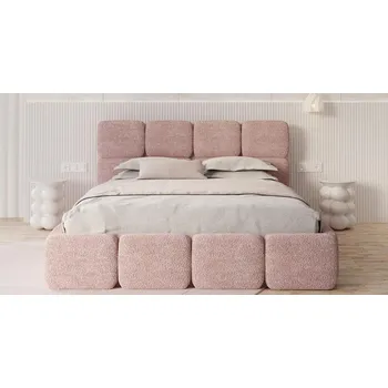 Postel Čalouněná postel DELICATO 160x200 cm Růžová Cleo s úložným prostorem kovový rošt