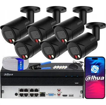 IP kamera Monitorovací sada 6x IPC-HFW2449S-S-IL-0280B-B 4Mp DAHUA WizSense Light