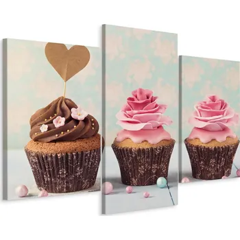 Obraz Obraz Triptych Sladký DEZERT Muffiny Poleva 60x40