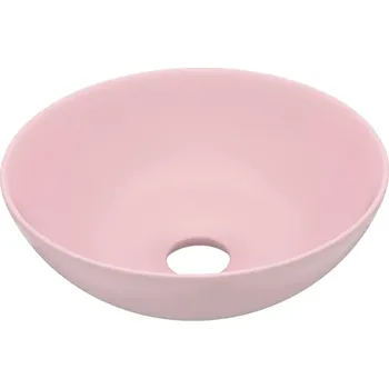 Kulaté umyvadlo na desku matná růžová 280 x 100 mm keramické