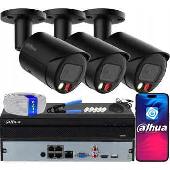 Bezpečnostní kamera Sada IP monitoringu 3 kamery 8Mpx Dahua IPC-HFW2849S-S-IL-0280B-BLACK