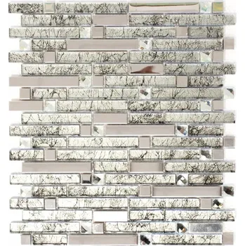 Dlažba Mozaika WzorcowniaStudio 29,8 x 33,8 cm, odstíny šedé a stříbrné