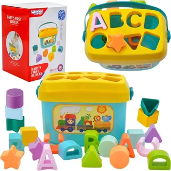 ostatní stavebnice Třídič kostek 2v1 kufřík, výuka abecedy Woopie