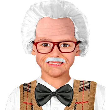 Karnevalová paruka Dětská maska starý muž s knírem a brýlemi