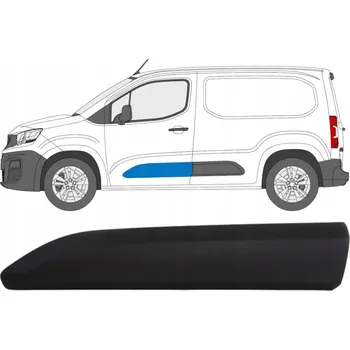 Lišta karosérie Boční lišta dveří pro Peugeot Partner 2018-2023 / Levá