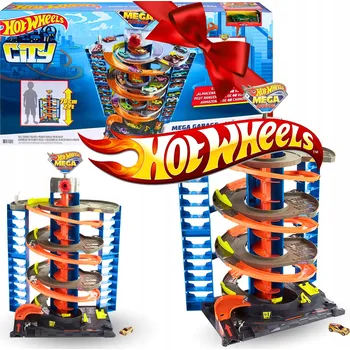 autodráha Hot Wheels City Zatočená Mega Garáž, parkovací set s autíčkem, hračka 4+ GTT95