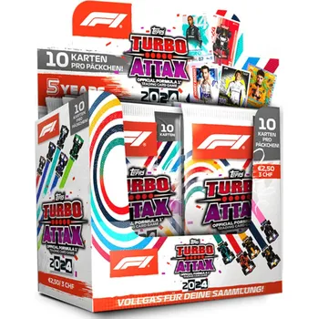 Sběratelská karetní hra 2024 Topps F1 Formula 1 Turbo Attax Box Německá Verze