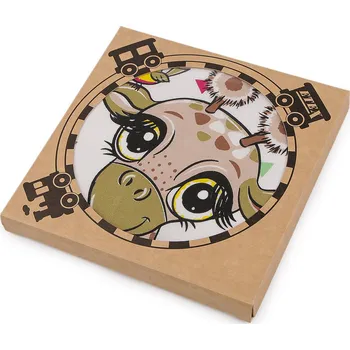 Dětský obrázkový kapesník v přírodní krabičce, barva 1 mix barev žirafa