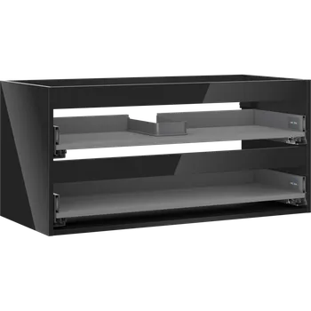 Koupelnový nábytek Mexen Box-A korpus skříňky pod umyvadlo 100 cm, 2 zásuvky, černý lesk - 91AX0-1000-470-2-70 Korpusy skříněk