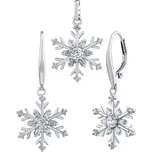 Set stříbrných šperků - náušnice a přívěsek sněhová vločka