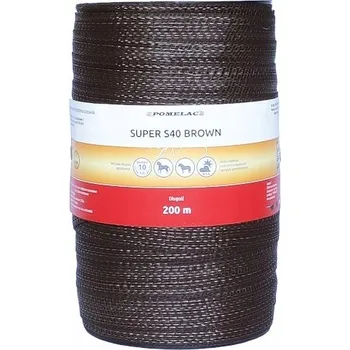 Pro koně Páska super S40 200m, 40mm hnědá pro elektrický ohradník (pastuch)