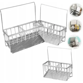 Organizace kuchyně Uchwyt Na Gabke Do Zlewu Stal Organizer Kuchyňský Odkapávač na Houbičky do Dřezu, Nerezová Ocel