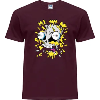 Pánské tričko levne-bavlnene-tricko-potisk-oblicej-bart-simpson Barva: Burgundy - vínová, velikost: 5XL