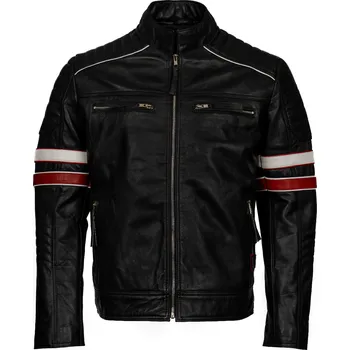 Pánská casual bunda Pánská Kožená Bunda Odile Faye Brixton Černá Velikost: 5XL