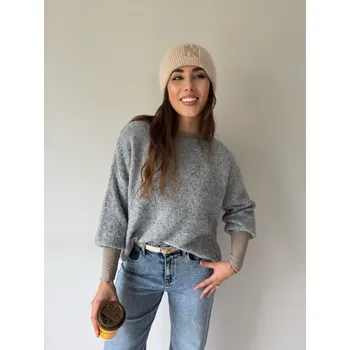 Dámský svetr Mishel Svetr žíhaný šedá Velikost: UNI