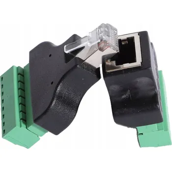 ADAPTÉR RJ45 SE ŠROUBOVOU SVORKOVNICÍ PRO KABELY UTP CAT5 CAT6 CAT7