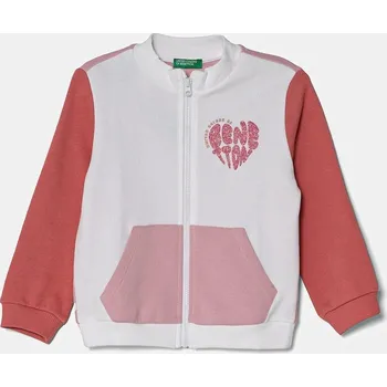 Chlapecká mikina Dětská bavlněná mikina United Colors of Benetton 3J70G503N.P.Seasonal bílá 00X, vel. 90