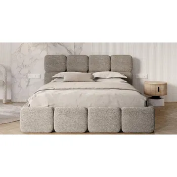 Postel Čalouněná postel DELICATO 160x200 cm Šedá Cleo s úložným prostorem kovový rošt