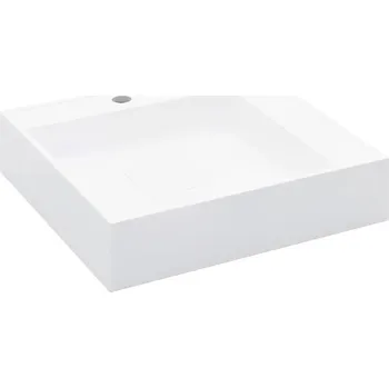 Umyvadlo do koupelny z minerálního kompozitu 50x50x12,3 cm bílé