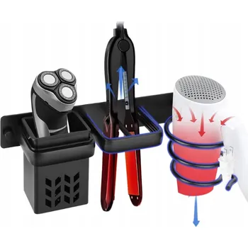 Fén DRŽÁK STOJAN NA FÉN NA VLASY ZÁVĚSNÝ NA ZEĎ S POLIČKOU