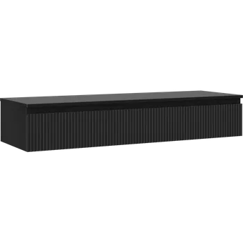 Koupelnový nábytek Mexen Rivel koupelnová skříňka pod umyvadlo 140 cm s deskou, 1 zásuvka, rýhovaná, černá mat - 91A20-14023-1-BFC71 Koupelnové skříňky