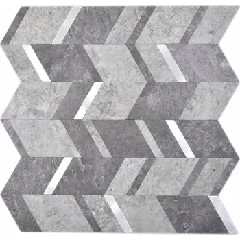 Mozaika WzorcowniaStudio 29 x 28 cm, odstíny šedé a stříbrné