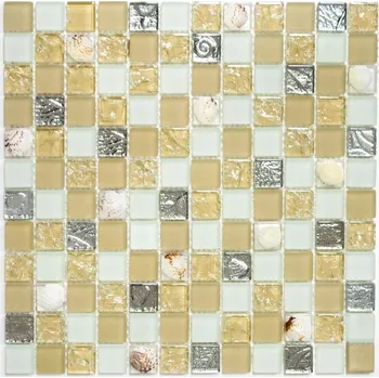 Obklad Skleněná mozaika WzorcowniaStudio 30 x 30 cm, odstíny hnědé a béžové