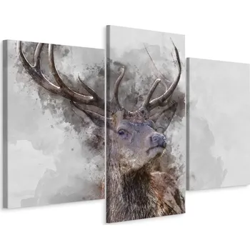 Obraz Obraz Tryptych Akvarel JELEN Malba 3D 90x60