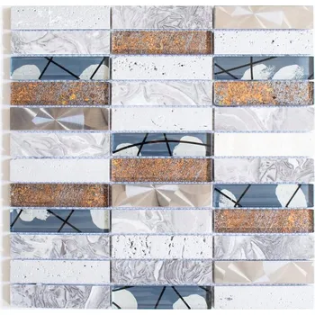 Obklad Mozaika WzorcowniaStudio 29,8 x 29,8 cm, odstíny šedé a stříbrná