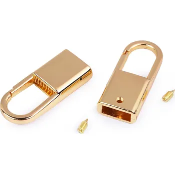 Kovová koncovka s karabinou šíře 9 mm, střední, 2 zlatá klasik