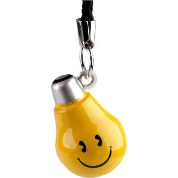 Šperk Přívěsek na klíče rolnička tučňák, panda, smajlík, myš, opice, malé, 16 žlutá