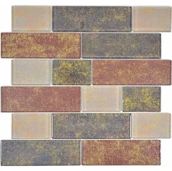 Obklad Skleněná mozaika WzorcowniaStudio 30 x 30 cm, odstíny hnědé a béžové