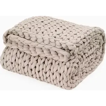 deka Pletená vlněná deka 150cm x 100cm - Béžová