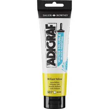 Speciální výtvarná barva Daler Rowney Adigraf Block Printing Water Soluble Colour Barva na linoryt Brilliant Yellow 150 ml